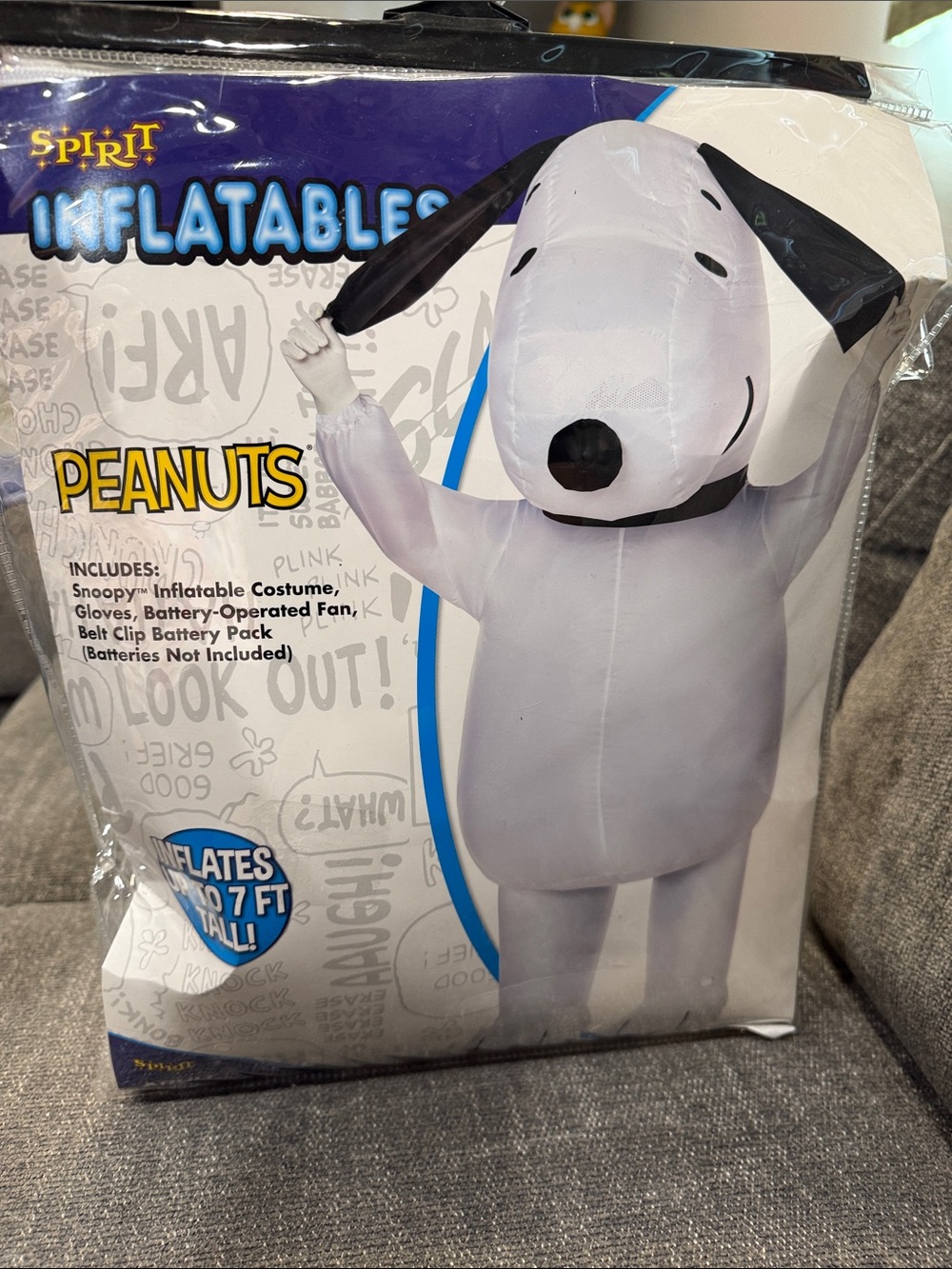Spirit Inflatable Peanuts Snoopy Dog Costume - White & Black